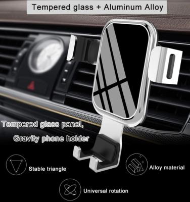 Aluminium Alloy Vent Mount Cell Phone Holder Simple One Hand Operation
