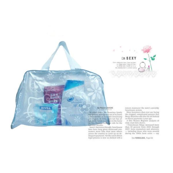 OEM Foldable PVC Cosmetic And Toiletry Bags Portable Makeup Bag With Zipper