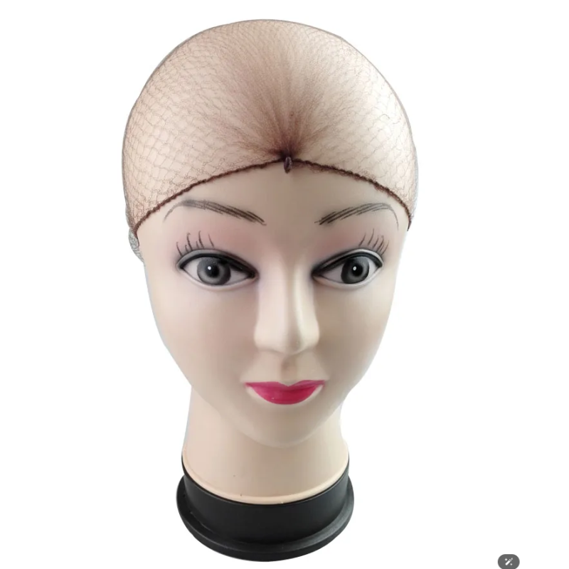 Disposable Nylon Mesh Hairnet Hubei Haixin Invisible Soft Honeycomb Nylon Hairnet Cap  for Packing Wigs Hair Bundles Ponytails