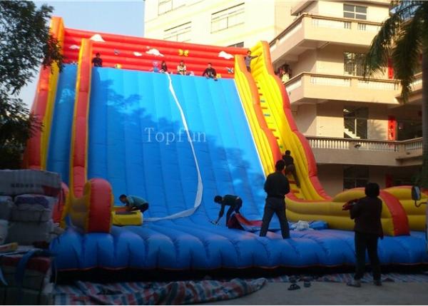 Commercial Giant Plato 0.55mm PVC Tarpaulin Inflatable Slide For Adults 12 * 8m