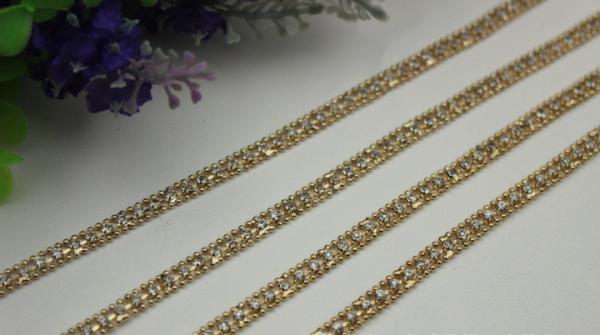 Specialized OEM high end cheap iron diamond decorative 6 mm width bag gold chain