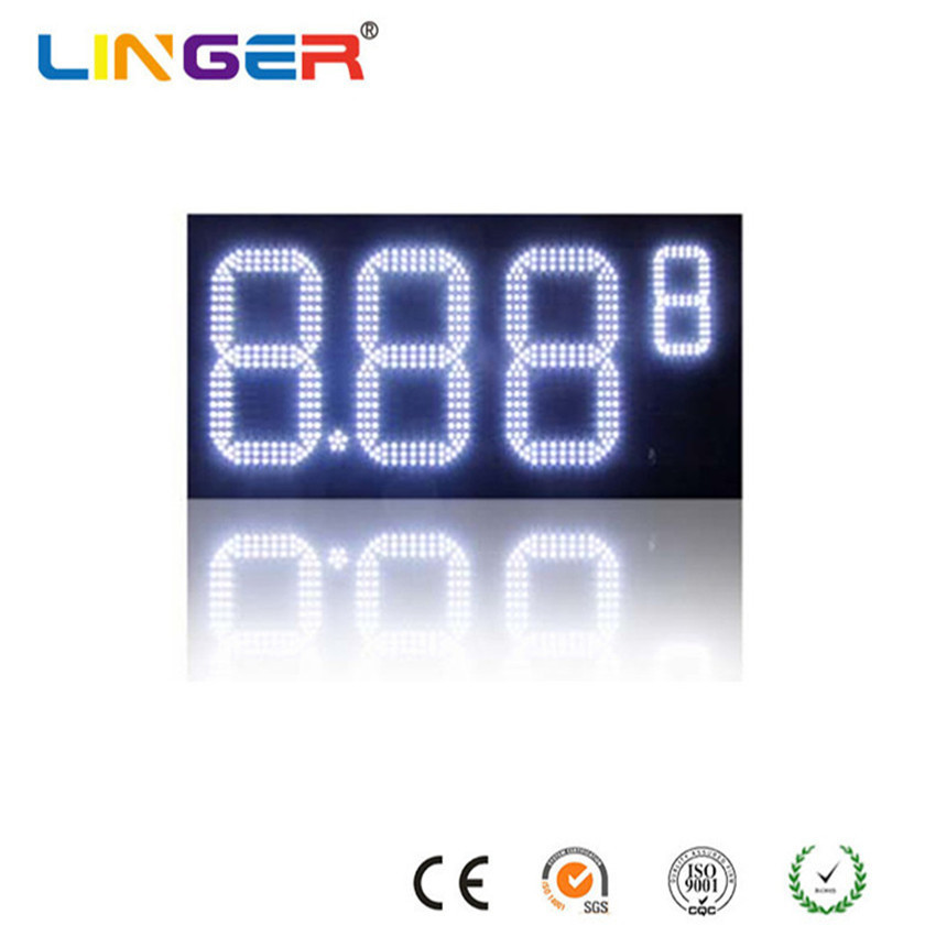 Metal Cabinet Digital Gas Price Sign White Gas Station LED Display For Personal User