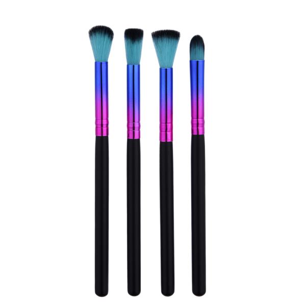Synthetic Rainbow Makeup Brush Set Plastic Handle Eyeshadow Blending Brush