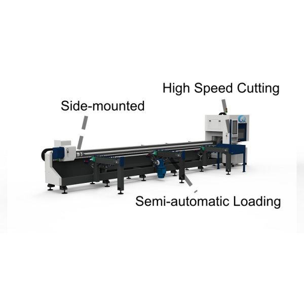 High Speed Standard Model Tube Cutting Machine Side Mounted Lathe Semi Automatic Loading