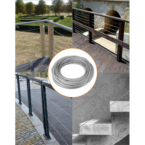 190lbs Прочность на разрыв 7x7 Виниловый покрытый стальной авиационный кабель оптимизирован для наружного использования