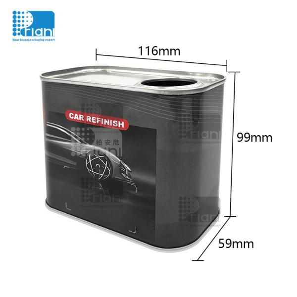 Un seau de peinture métallique Priani 0.5L, 1 litre de peinture métallique vide