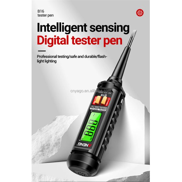 Digital Display Non Contact Voltage Detector with 12V to 300V Range, LCD Screen and Sound/Light Alarm