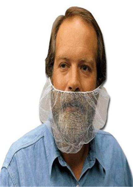 Light Weight Disposable Nylon Mesh Beard Cover White For Food Cleanroom