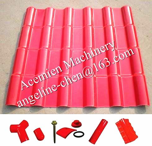 Plastic PVC+ASA/PMMA colonial antique roof tile shingle forming machine production line
