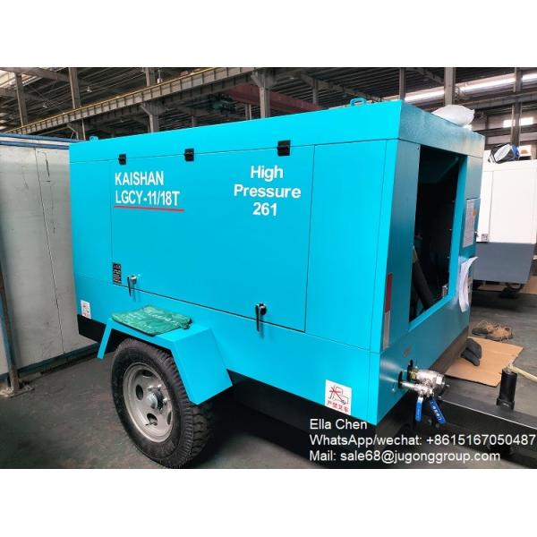 18bar Portable Air Compressor Diesel Engine 385cfm Mining Use With Jack Hammer