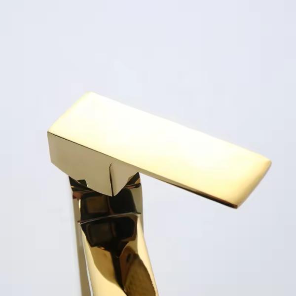 Single Range Basin Faucets Deck Mounted Color Bathroom Sink Tap Modern Titanium Brass