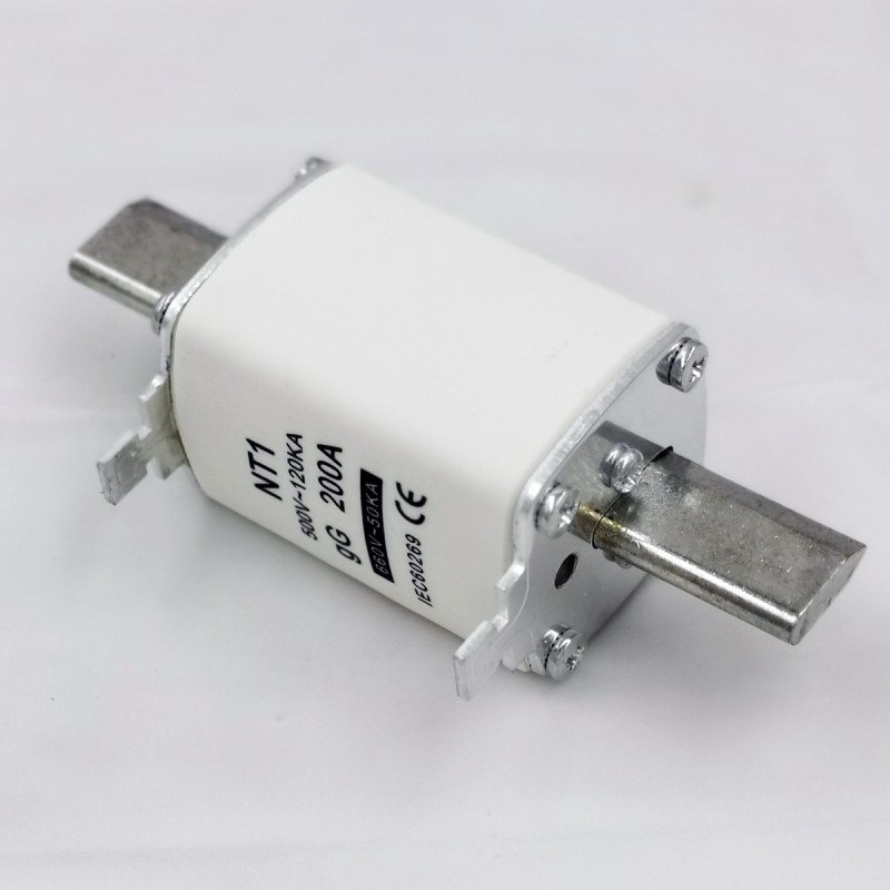 High Breaking Capacity 500V 120KA 200A HRC Ceramic/Copper Fuse Link Low Voltage Fuse Block Thermal Usage CE/TUV Certified