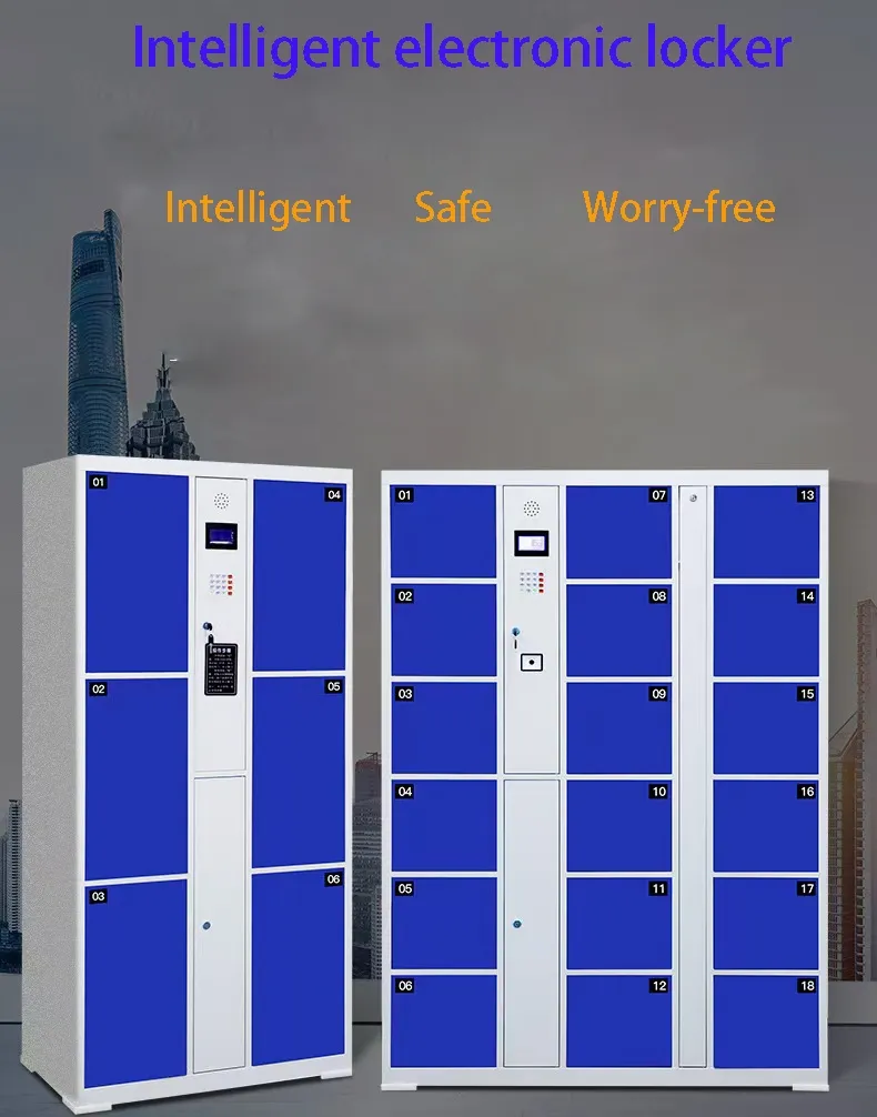 Multi-Functional Smart Lockers: RFID, Fingerprint, Facial Recognition & Barcode Unlocking Options Smart Cabinet