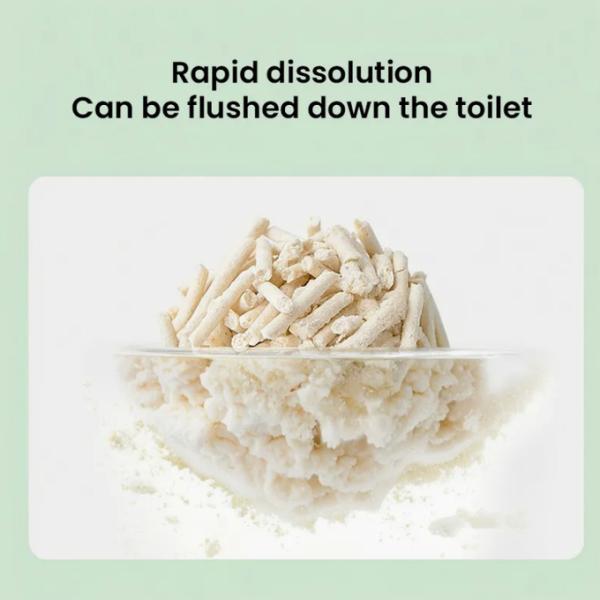 Residuos naturales de fibra de soya y residuos biodegradables para gatitos