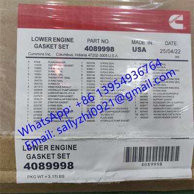 ORIGINAL CUMMINS LOWER ENGINE Gasket Set 4089998 ，cummins spare parts for DONGFENG 6CT Engine