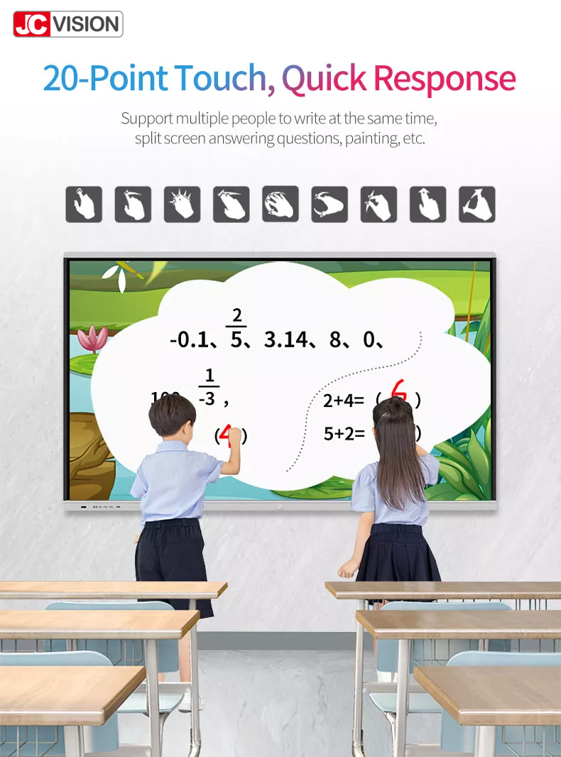Касание взаимодействующее Whiteboard цифров Whiteboard 4K класса JCVISION воспитательное Multi