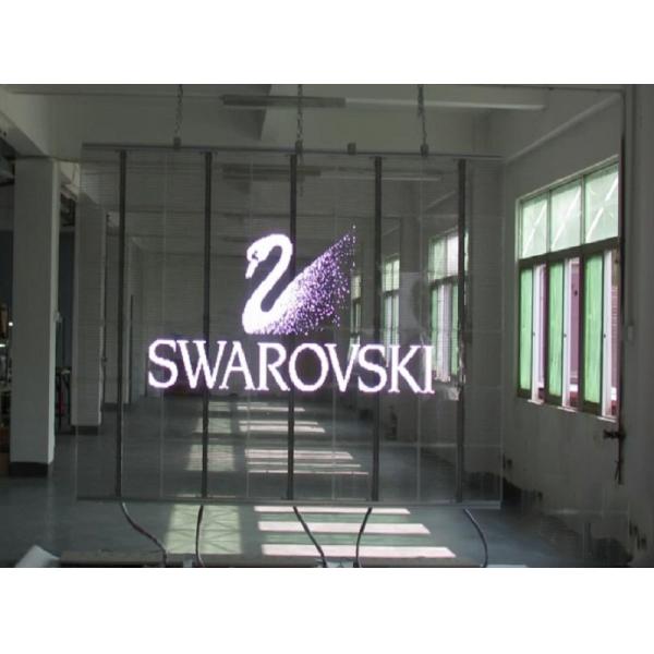 Indoor Transparent Glass Led Display High Brightness / Transparency Fixed In Shopping Mall