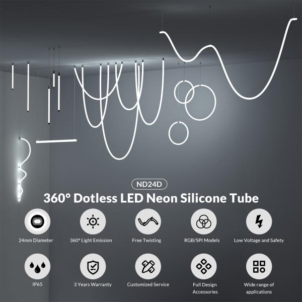 360 Silicone Neon Flex Diffuser Dimmable LED Strip Neon Light Diffuser