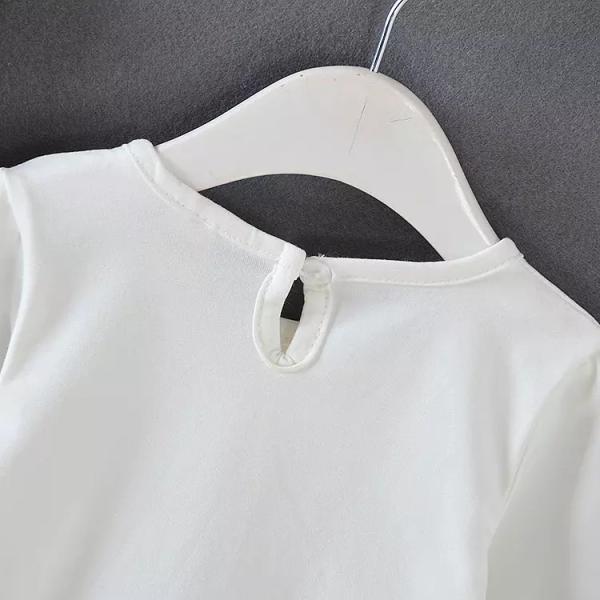 110CM 17KG Toddlers Matching Vest And Skirt White Long Sleeve Shirt Outfit Sets