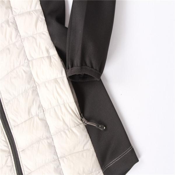 32.,Ladies Ultra Light Down Jacket With Knit Sleeve Cheap Price Good Quality See Through Design