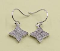 Brinco de Flor Dançante Elegante 2-5 gramas Brincos de Prata Sterling Stud com CZ Stones Brincos de Prata Sterling menina Drop