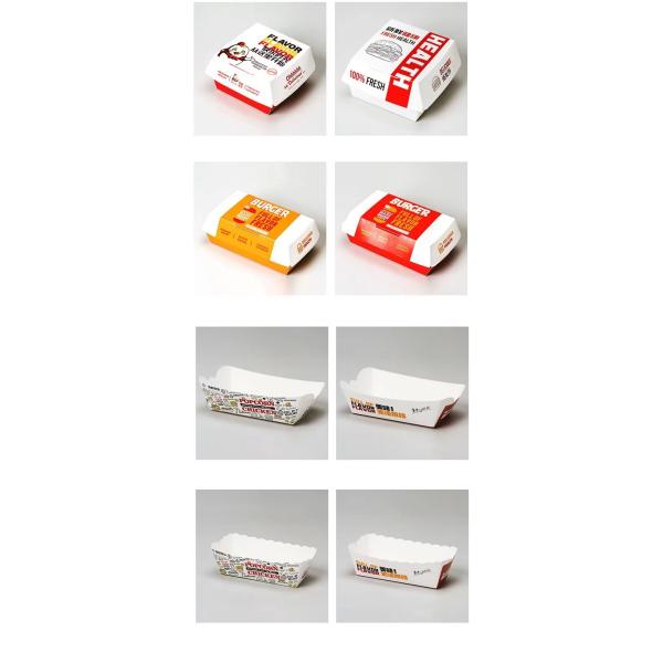 Alimentos personalizados para la restauración de fritas francesas Contenedores para servir alimentos Papel de cartón Kraft corrugado