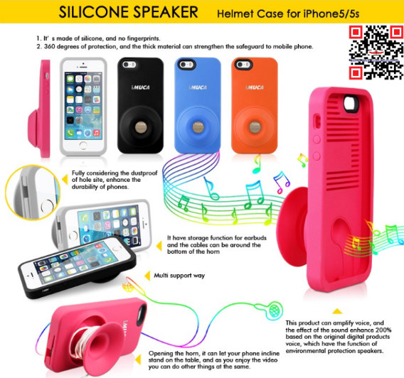 Newest Fashion Design Silicone TPU Cover Cases For Iphone 5G 5S With Megaphone Multi Color