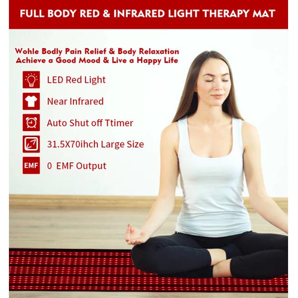 Fitkang125W Черный инфракрасный красный свет терапии Мат для снижения жировых отложений всего тела в черном дизайне