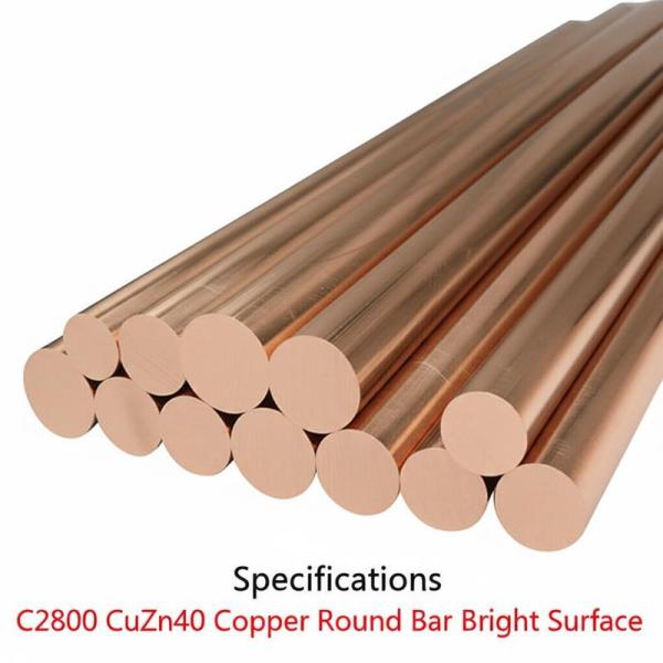 Especificaciones Diámetros 3-200 mm C2800 CuZn40 Barras redondas de cobre Superficie brillante