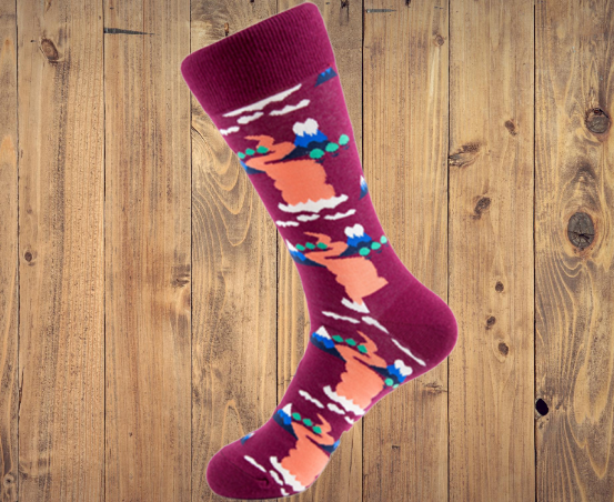 Breathable Trendy Mens Socks / Crew Fancy Dress Socks Funny Cotton Cool Custom Made