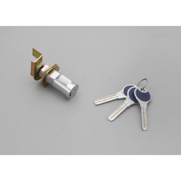 Curved Key Fire Box Lock D23.5mm * L52mm Nickel Finish Brass Cylinder