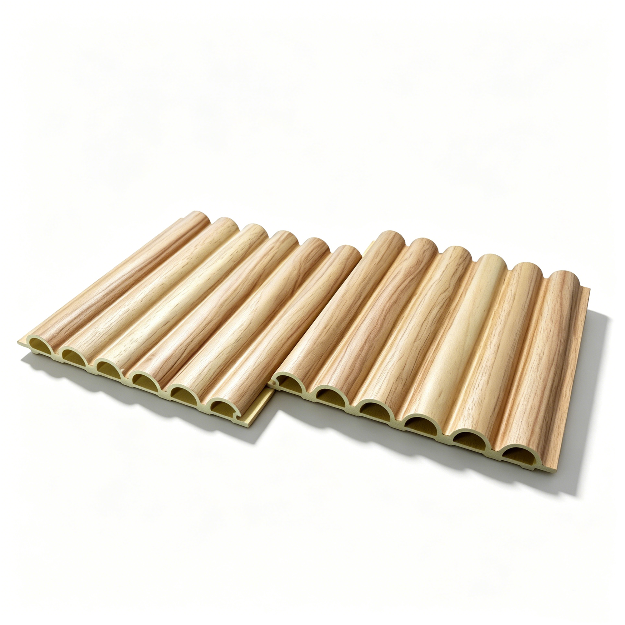 Semicircular Six-Hole PVC Fluted Wall Panels Waterproof Ecofriendly Wavy Grooved Cladding for Hotel Villa Interiors