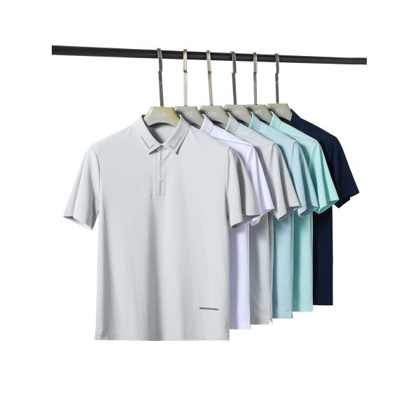 Custom Logo Design Seamless and Quick Dry High Quality White Black Polo Tshirt for Men