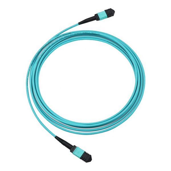 Professional Manufacturer 1 meter 12 cores  Fiber Optic Patchcord OM3-300 female MPO fiber optic patchcord