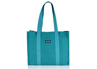 4 Colors Canvas Tote Bags Customized Reusable Striped PP Webbing Lightweight