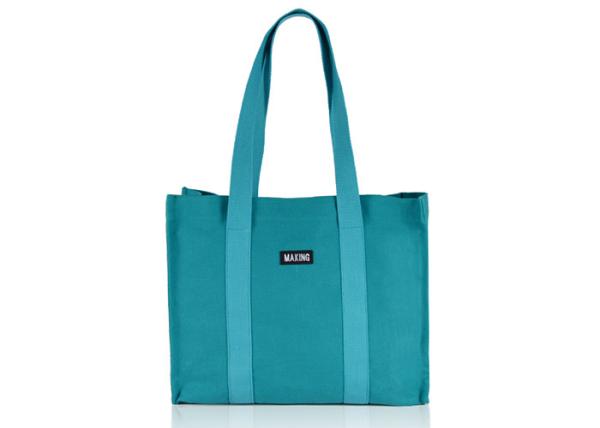 4 Colors Canvas Tote Bags Customized Reusable Striped PP Webbing Lightweight