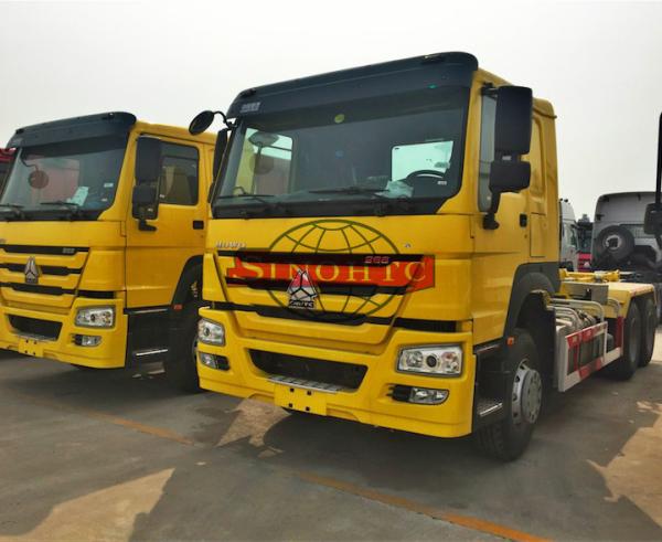 Heavy Hook Lift Garbage Truck , 20 Ton Loading 6x4 Waste Container Truck