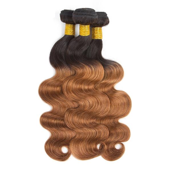 Grade 8A Three Tone Ombre Hair Extensions 100% Real Hair Material