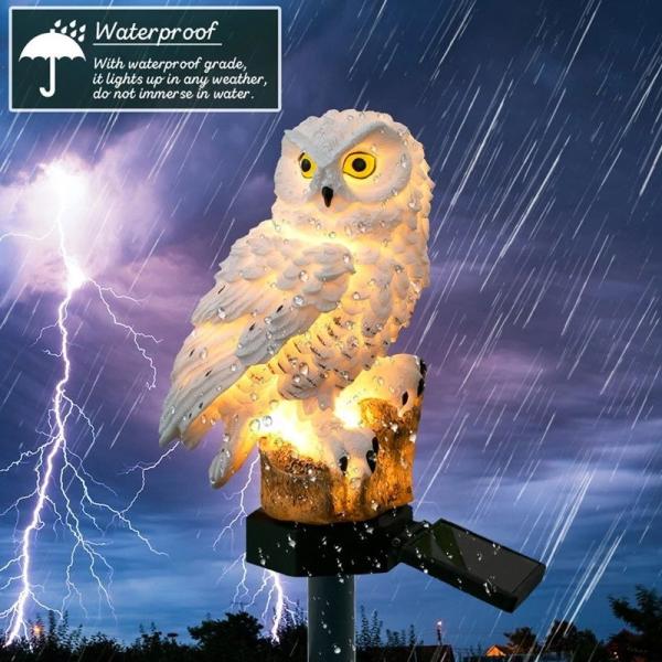 Garden LED Solar Powered Owl Light Lawn Decoration Waterproof Light Soft Warm White 2700K