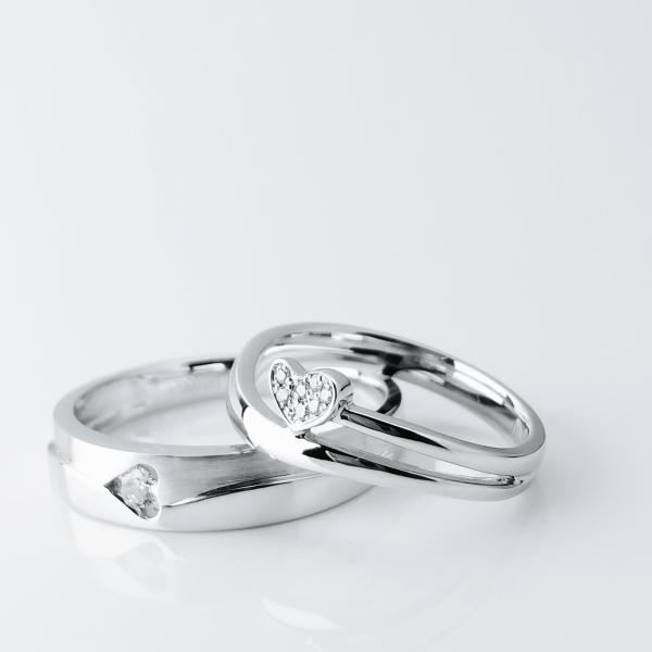 Heart Design Men18.5 Women11 Anniversary Couple Rings