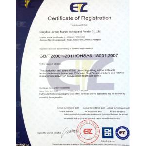 Qingdao Luhang Marine Airbag and Fender Co., Ltd Certificaciones