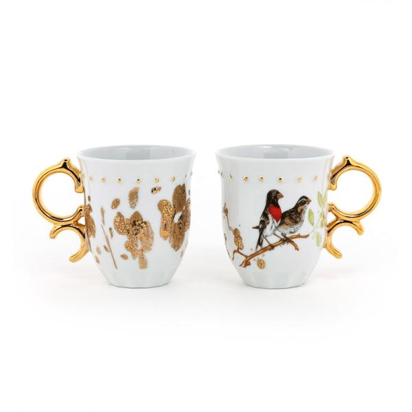 Керамическая кофейная кружка Порцелановая повседневная кружка Золотая ручка