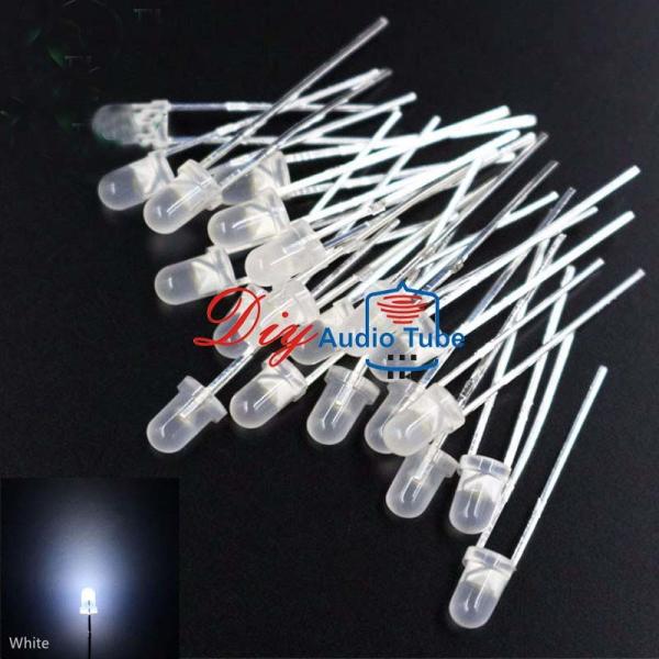 3MM Diffused White LED Diode 3000 - 800K Wavelength For Taffic / Singnal Light
