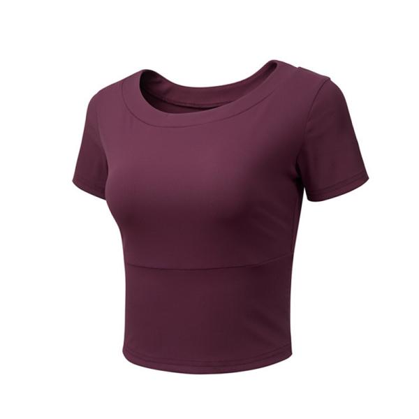 Seamless Lightweight Yoga Shirts Cool-dry Sports Crop Tops Short Sleeve Fitness Yoga Gym Top