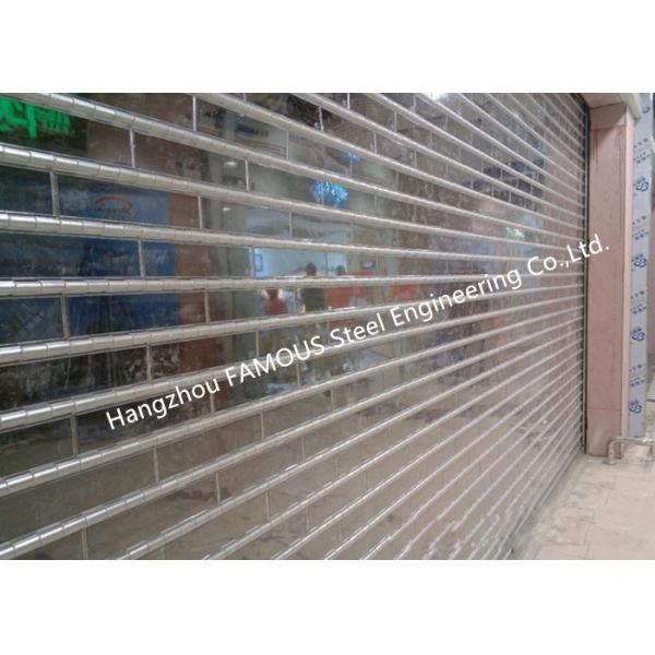 Motorized Crystal Clear Commercial Rolling Doors Polycarbonate Overhead Doors For Sale