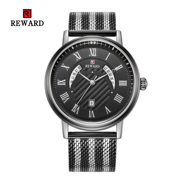 Mesh Strap Mens Watches Quartz Stainless Steel Mineral Crystal Glass With Date