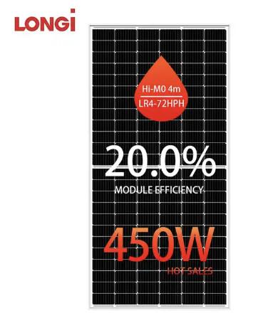 Longi 166mm Miniature Solar Panels Wholesale Half Cell 450w Mono Facial LR4-72HPH-450M
