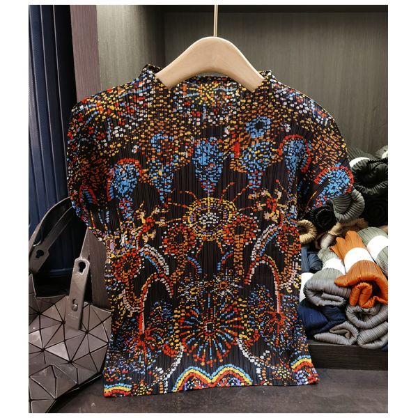 Women's Unique Designer Ethnic-Style Vintage Print T-Shirt Simple Casual Versatile Stylish Short-Sleeve Top Anti-Pilling Summer