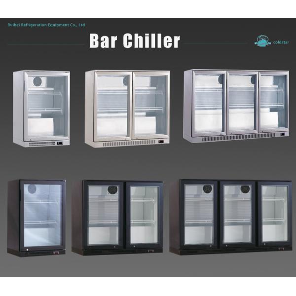 Commercial Under Counter Or Bar Top Black Single Glass Door Beer Cooler