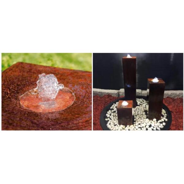 Contemporary Corten Steel Water Feature Column Garden Decoration
